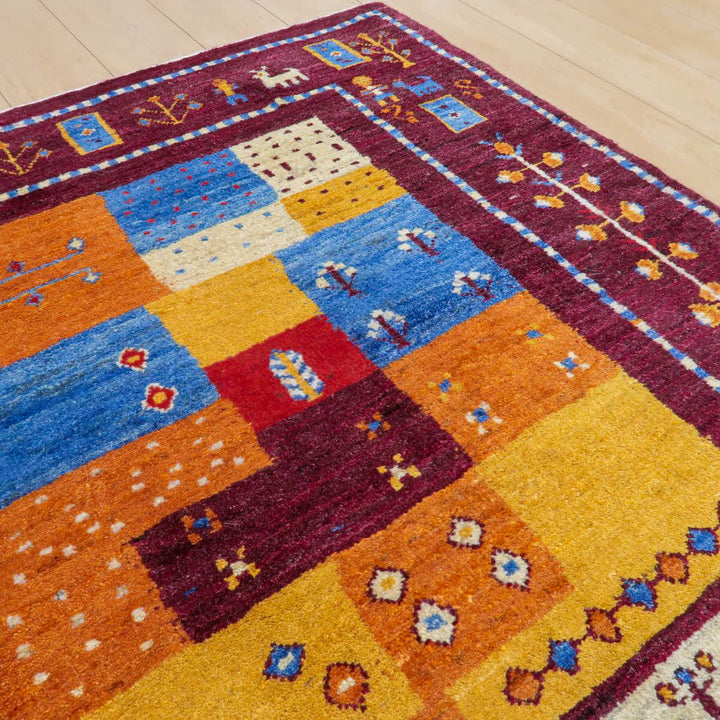 【セミオーダー受付中】  サイズ変更OK　カラー変更OK イラン　シラーズ産　ギャッベ 　（bl-11326）