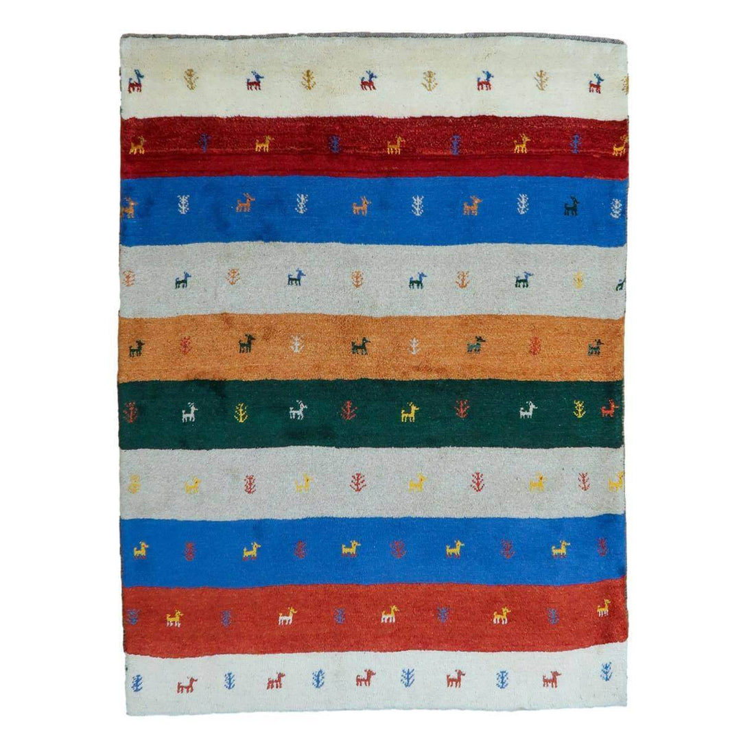 【セミオーダー受付中】  サイズ変更OK　カラー変更OK イラン　シラーズ産　ギャッベ 　（bl-11327）