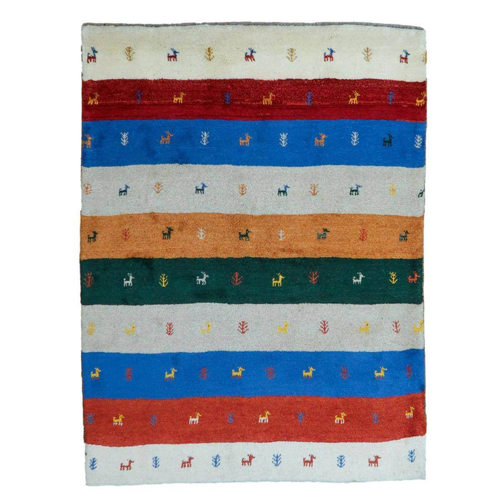 【セミオーダー受付中】  サイズ変更OK　カラー変更OK イラン　シラーズ産　ギャッベ 　（bl-11327）