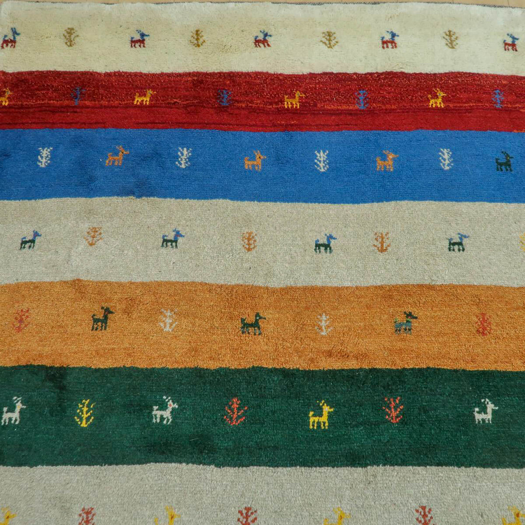 【セミオーダー受付中】  サイズ変更OK　カラー変更OK イラン　シラーズ産　ギャッベ 　（bl-11327）