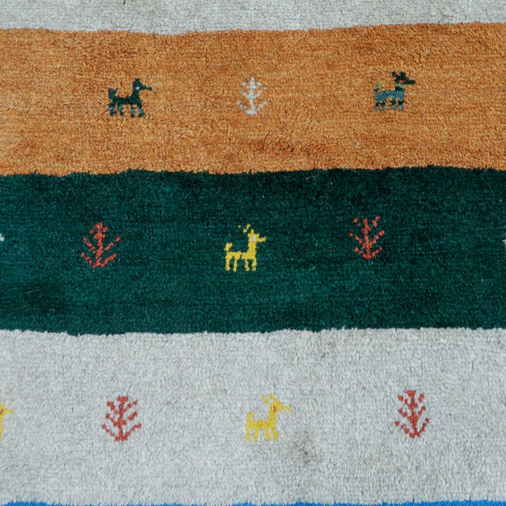 【セミオーダー受付中】  サイズ変更OK　カラー変更OK イラン　シラーズ産　ギャッベ 　（bl-11327）