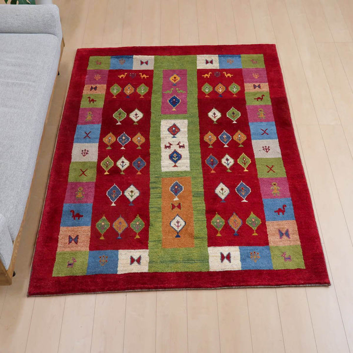 【セミオーダー受付中】  サイズ変更OK　カラー変更OK イラン　シラーズ産　ギャッベ 　（bl-11328）