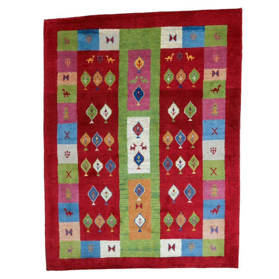 【セミオーダー受付中】  サイズ変更OK　カラー変更OK イラン　シラーズ産　ギャッベ 　（bl-11328）