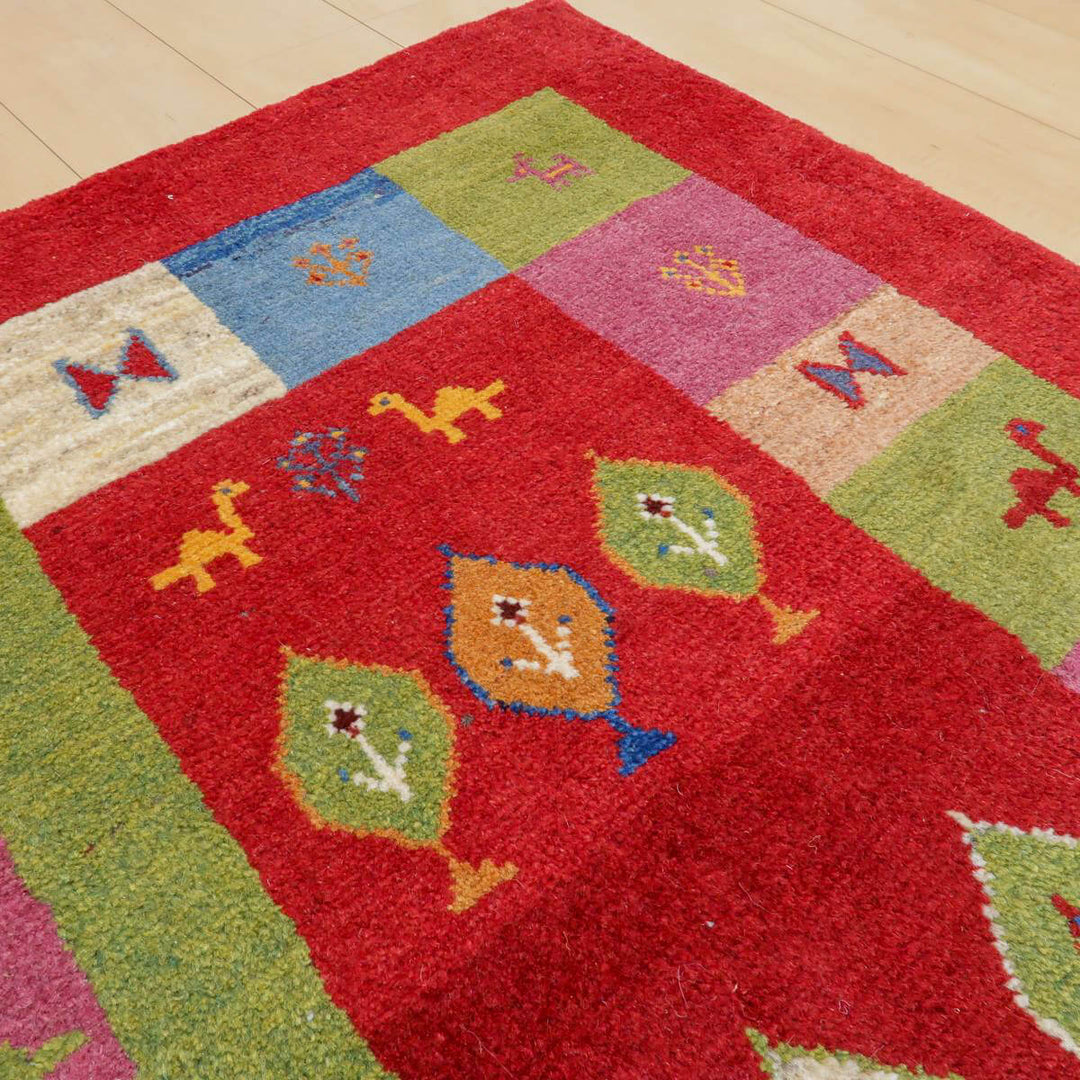 【セミオーダー受付中】  サイズ変更OK　カラー変更OK イラン　シラーズ産　ギャッベ 　（bl-11328）