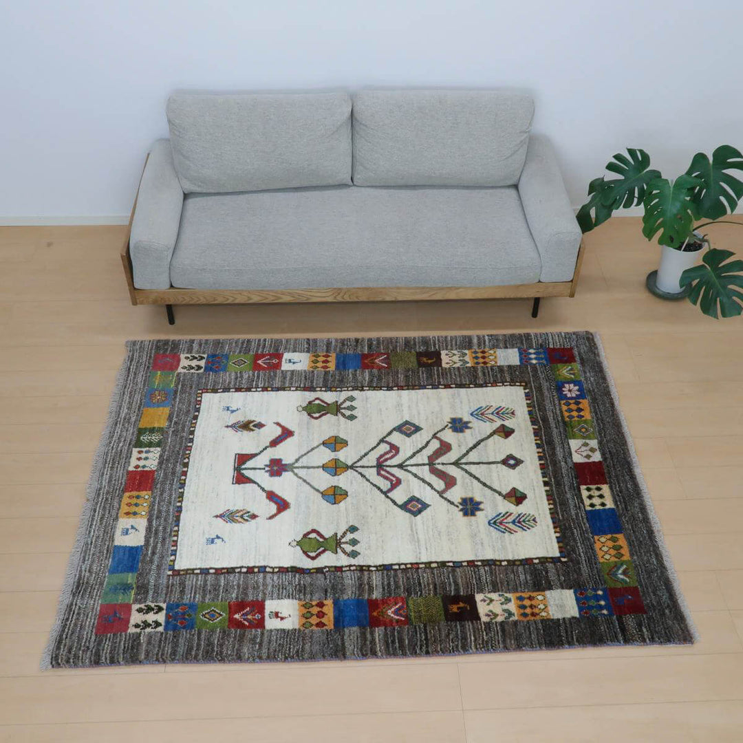 【セミオーダー受付中】  サイズ変更OK　カラー変更OK イラン　シラーズ産　ギャッベ 　（bl-11329）