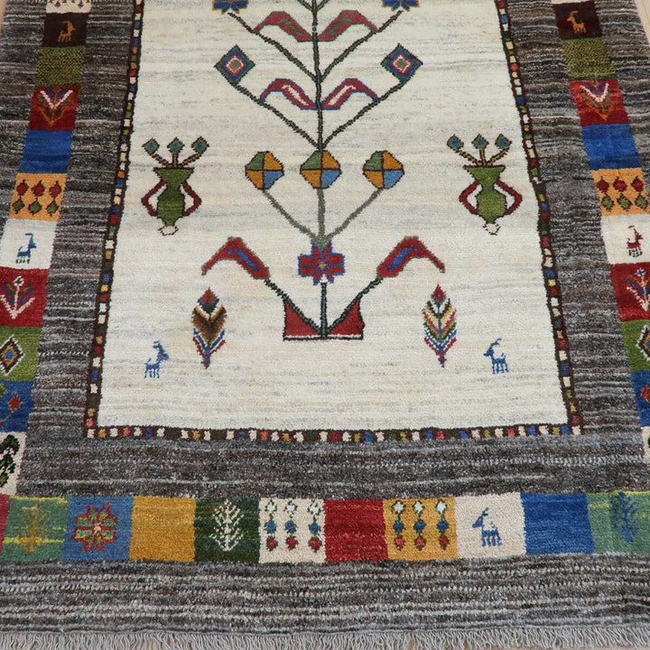 【セミオーダー受付中】  サイズ変更OK　カラー変更OK イラン　シラーズ産　ギャッベ 　（bl-11329）