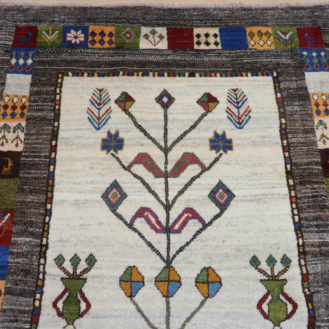 【セミオーダー受付中】  サイズ変更OK　カラー変更OK イラン　シラーズ産　ギャッベ 　（bl-11329）