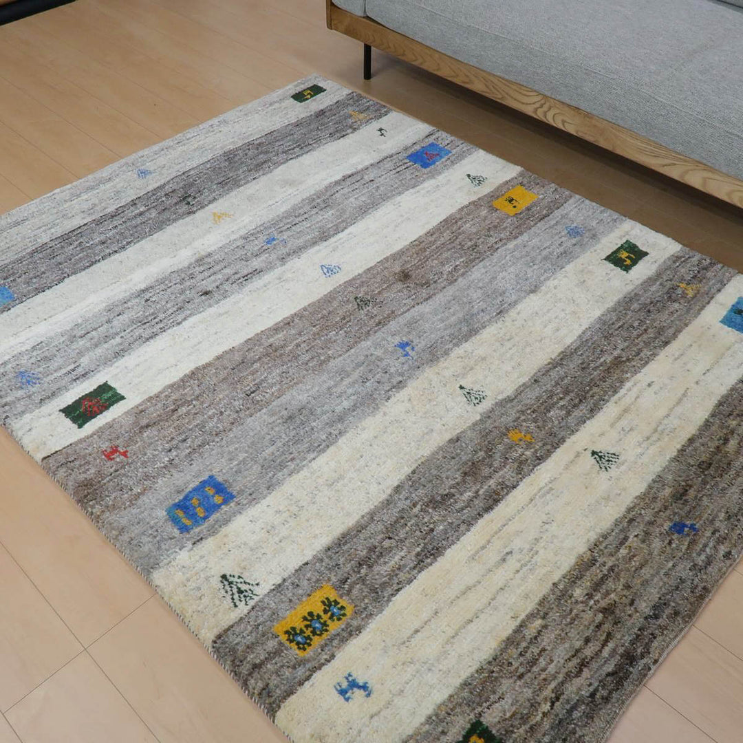【セミオーダー受付中】  サイズ変更OK　カラー変更OK イラン　シラーズ産　ギャッベ 　（bl-11331）