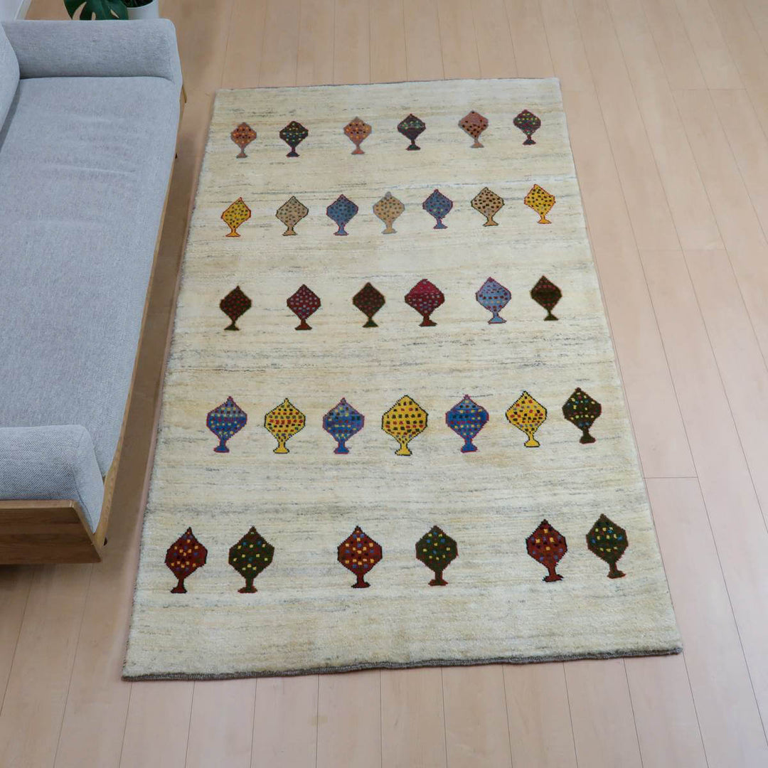 【セミオーダー受付中】  サイズ変更OK　カラー変更OK イラン　シラーズ産　ギャッベ 　（bl-11332）