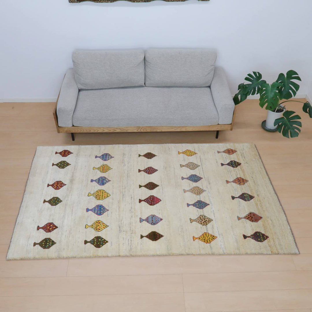 【セミオーダー受付中】  サイズ変更OK　カラー変更OK イラン　シラーズ産　ギャッベ 　（bl-11332）