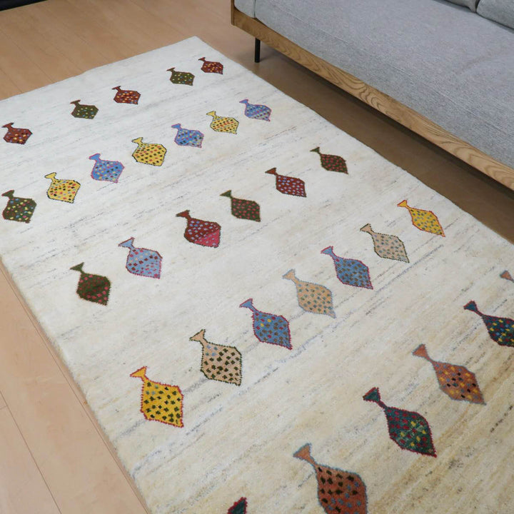 【セミオーダー受付中】  サイズ変更OK　カラー変更OK イラン　シラーズ産　ギャッベ 　（bl-11332）