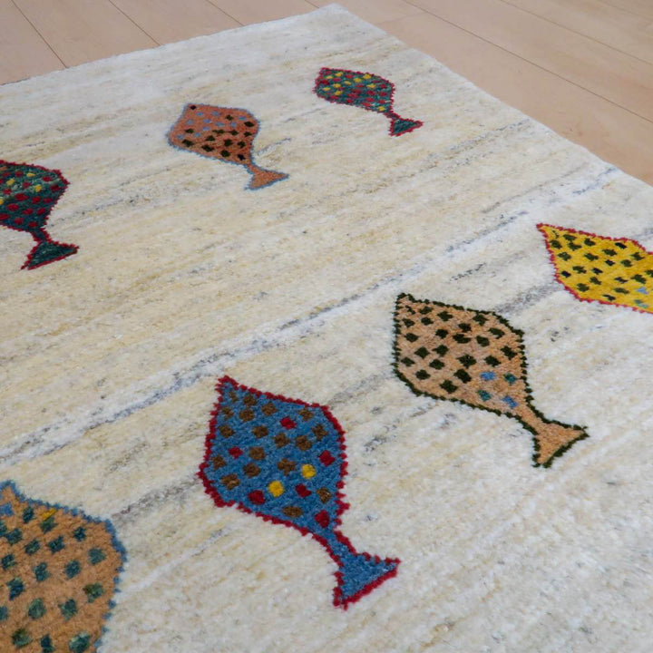 【セミオーダー受付中】  サイズ変更OK　カラー変更OK イラン　シラーズ産　ギャッベ 　（bl-11332）