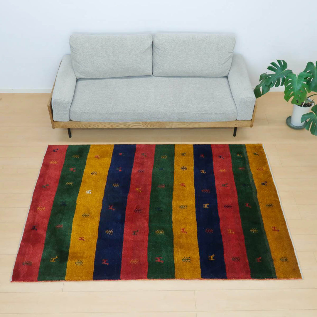 【セミオーダー受付中】  サイズ変更OK　カラー変更OK イラン　シラーズ産　ギャッベ 　（bl-11333）