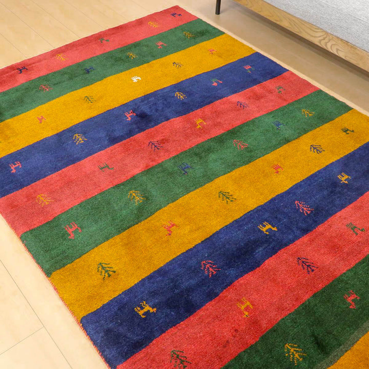 【セミオーダー受付中】  サイズ変更OK　カラー変更OK イラン　シラーズ産　ギャッベ 　（bl-11333）