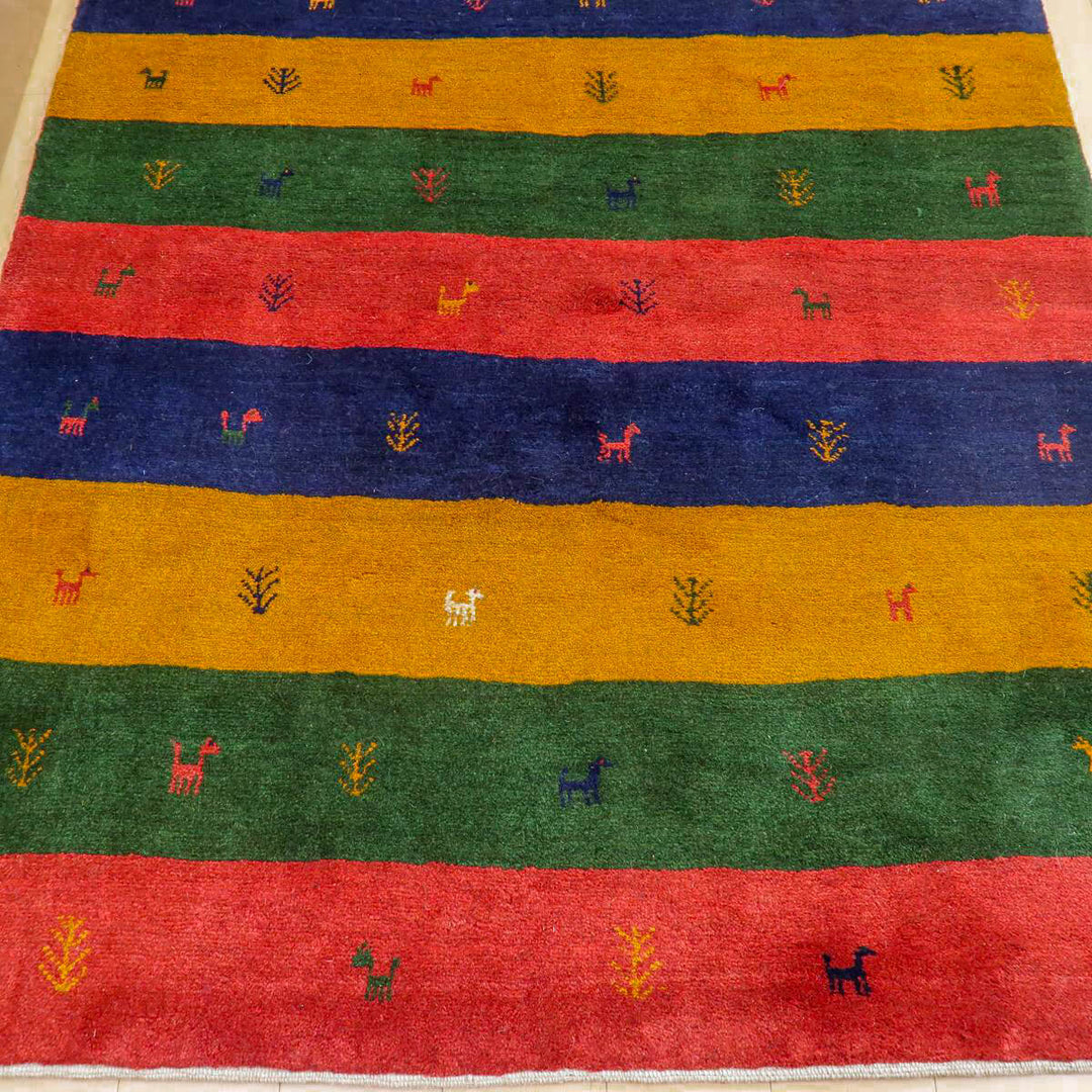 【セミオーダー受付中】  サイズ変更OK　カラー変更OK イラン　シラーズ産　ギャッベ 　（bl-11333）