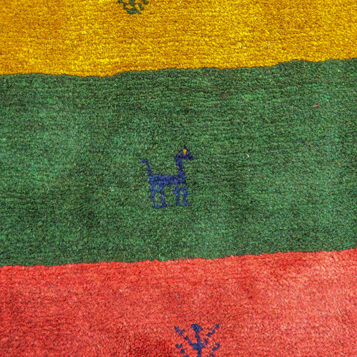 【セミオーダー受付中】  サイズ変更OK　カラー変更OK イラン　シラーズ産　ギャッベ 　（bl-11333）