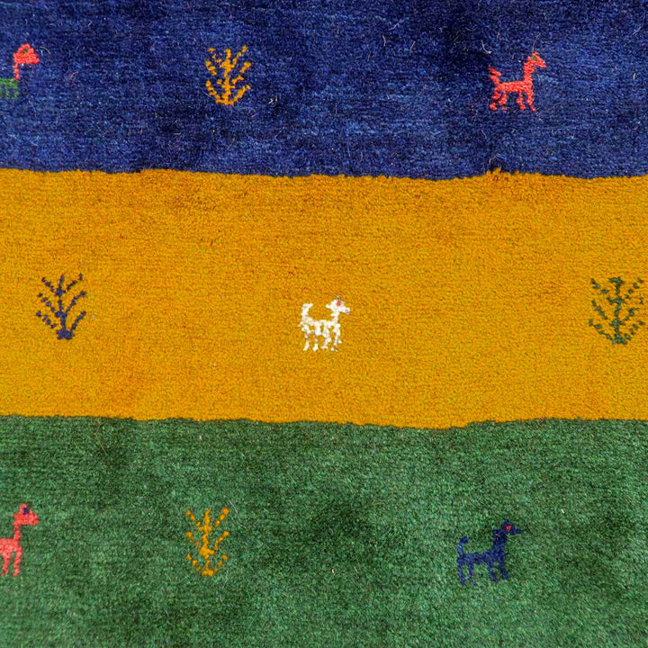 【セミオーダー受付中】  サイズ変更OK　カラー変更OK イラン　シラーズ産　ギャッベ 　（bl-11333）