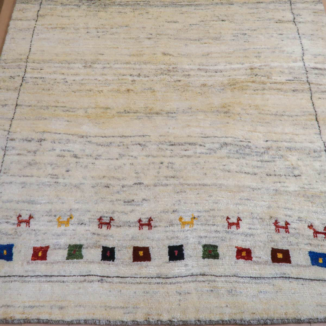 【セミオーダー受付中】  サイズ変更OK　カラー変更OK イラン　シラーズ産　ギャッベ 　（bl-11335）