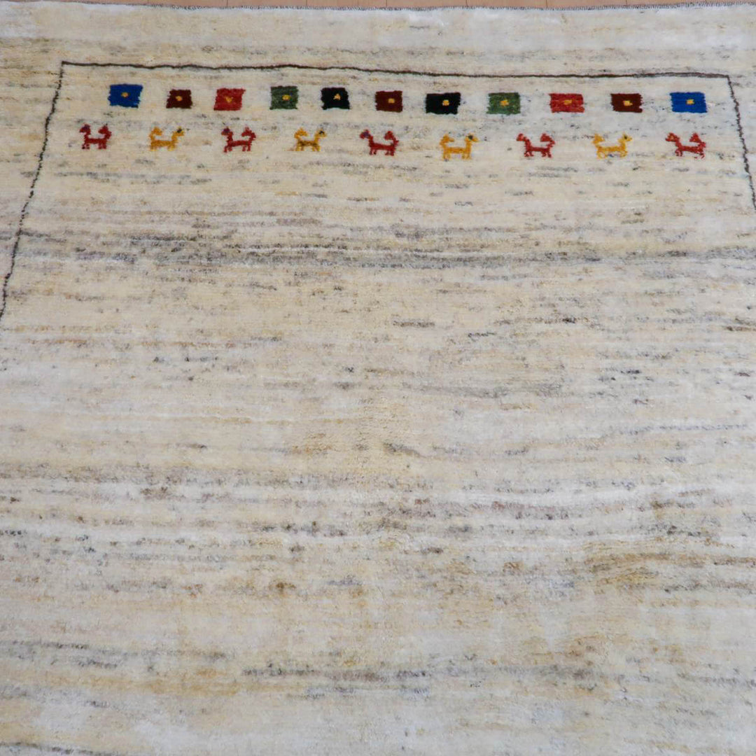 【セミオーダー受付中】  サイズ変更OK　カラー変更OK イラン　シラーズ産　ギャッベ 　（bl-11335）