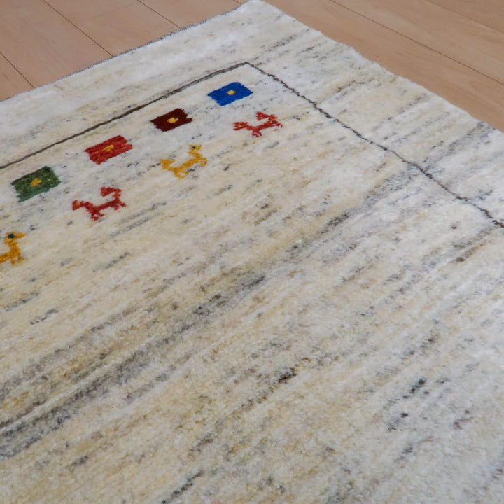 【セミオーダー受付中】  サイズ変更OK　カラー変更OK イラン　シラーズ産　ギャッベ 　（bl-11335）