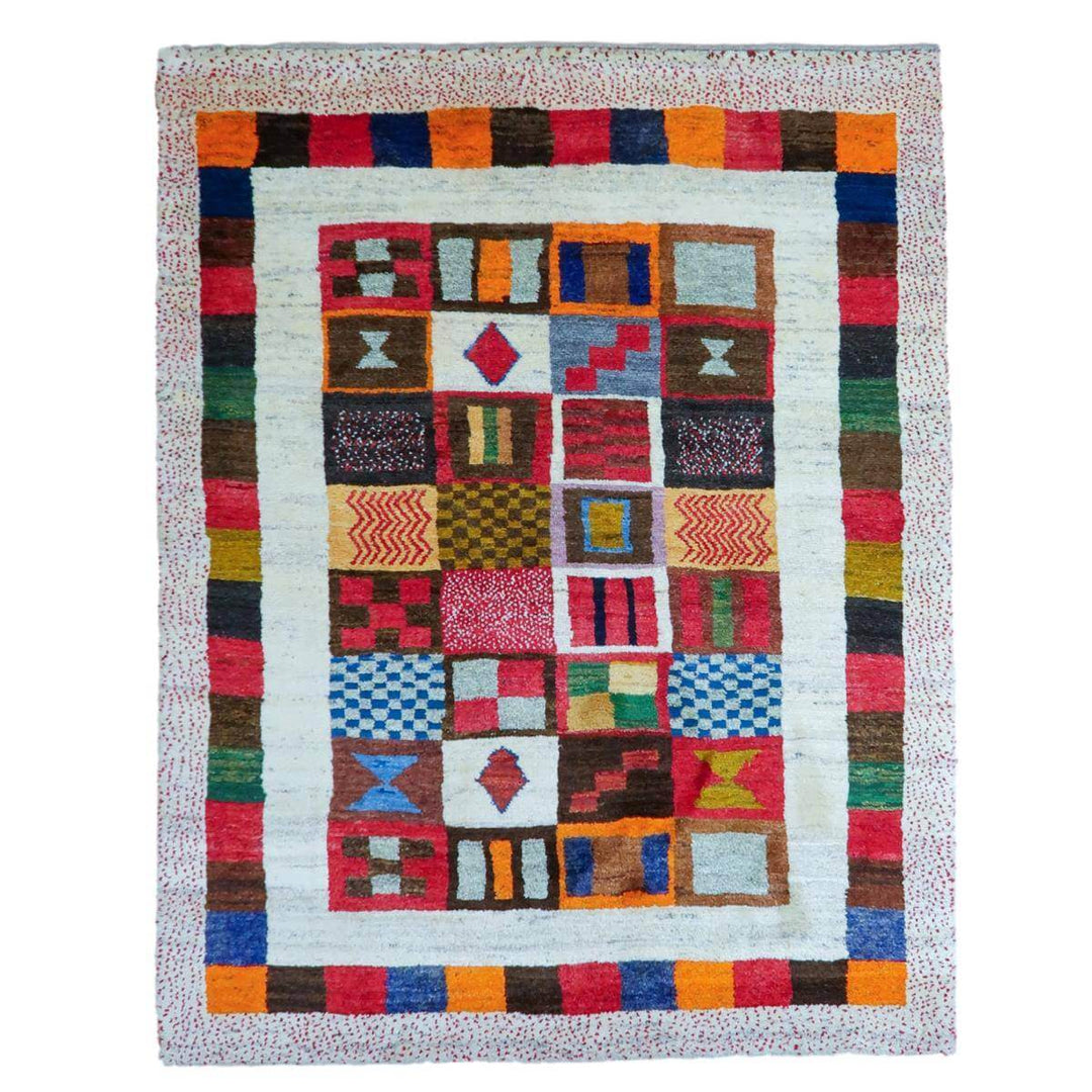 【セミオーダー受付中】  サイズ変更OK　カラー変更OK イラン　シラーズ産　ギャッベ 　（bl-11336）