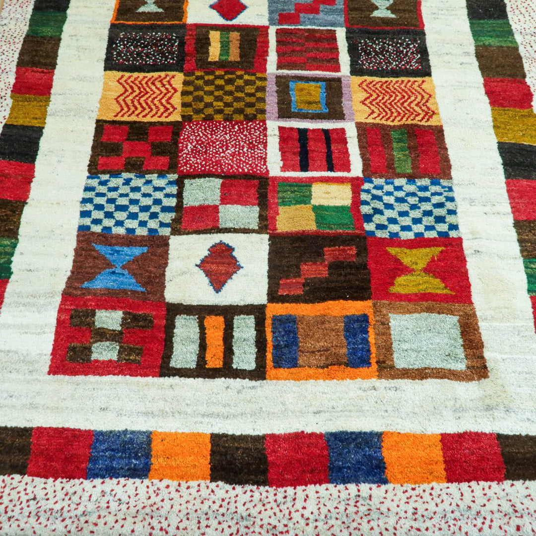 【セミオーダー受付中】  サイズ変更OK　カラー変更OK イラン　シラーズ産　ギャッベ 　（bl-11336）