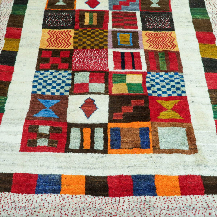 【セミオーダー受付中】  サイズ変更OK　カラー変更OK イラン　シラーズ産　ギャッベ 　（bl-11336）