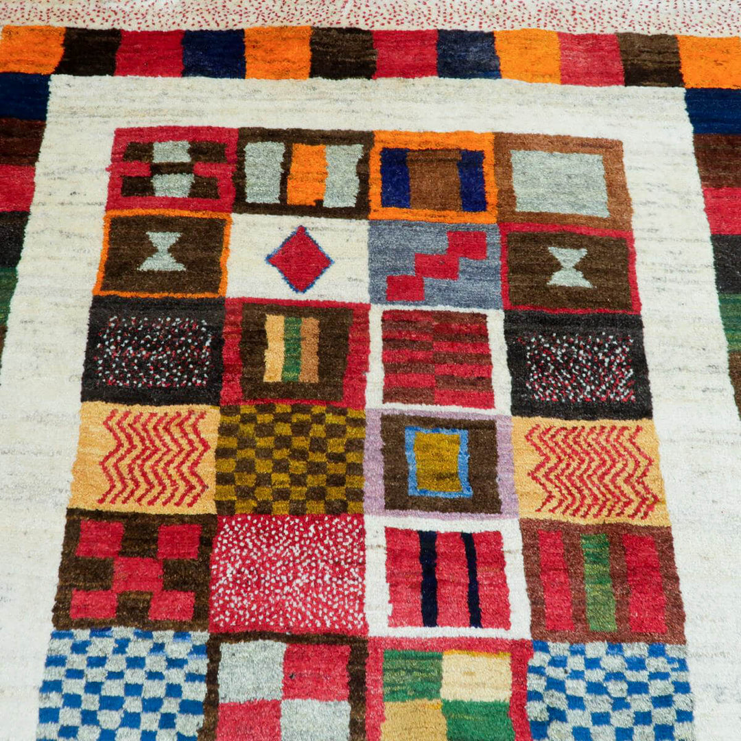 【セミオーダー受付中】  サイズ変更OK　カラー変更OK イラン　シラーズ産　ギャッベ 　（bl-11336）