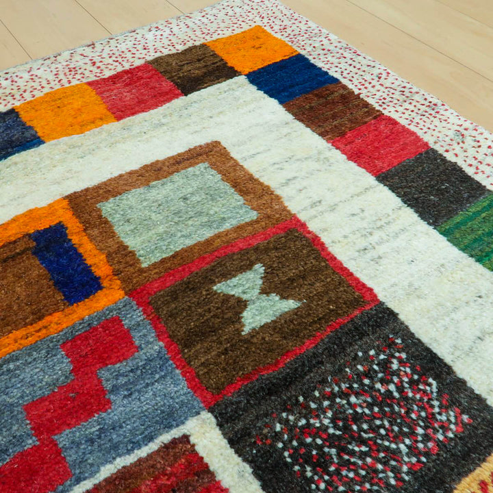 【セミオーダー受付中】  サイズ変更OK　カラー変更OK イラン　シラーズ産　ギャッベ 　（bl-11336）