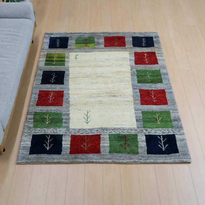 【セミオーダー受付中】  サイズ変更OK　カラー変更OK イラン　シラーズ産　ギャッベ 　（bl-11337）