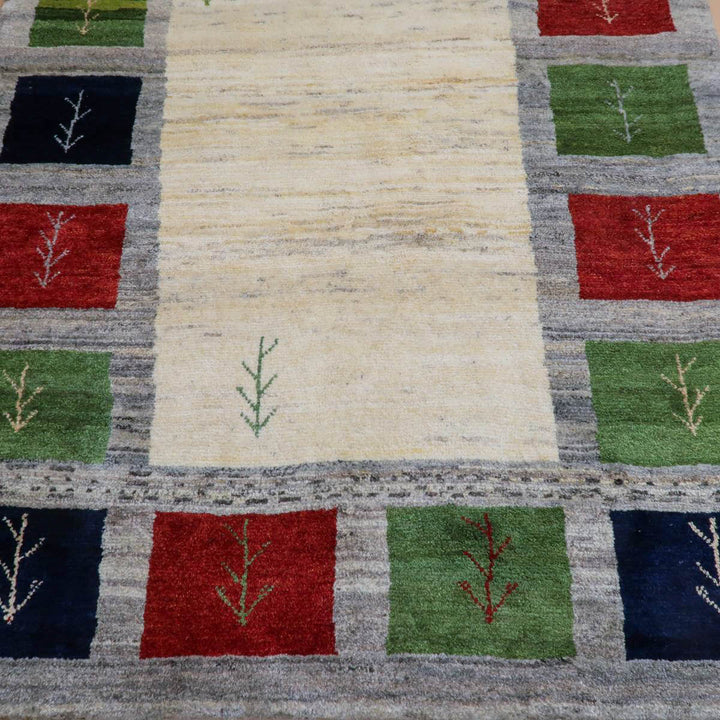 【セミオーダー受付中】  サイズ変更OK　カラー変更OK イラン　シラーズ産　ギャッベ 　（bl-11337）