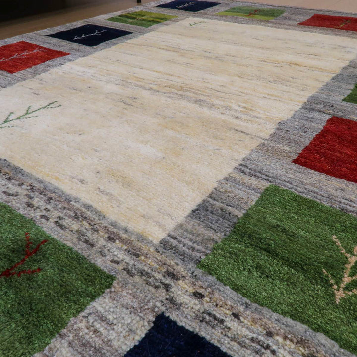 【セミオーダー受付中】  サイズ変更OK　カラー変更OK イラン　シラーズ産　ギャッベ 　（bl-11337）