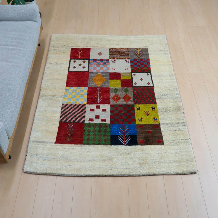 【セミオーダー受付中】  サイズ変更OK　カラー変更OK イラン　シラーズ産　ギャッベ 　（bl-11338）