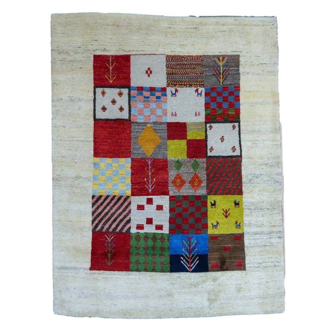 【セミオーダー受付中】  サイズ変更OK　カラー変更OK イラン　シラーズ産　ギャッベ 　（bl-11338）