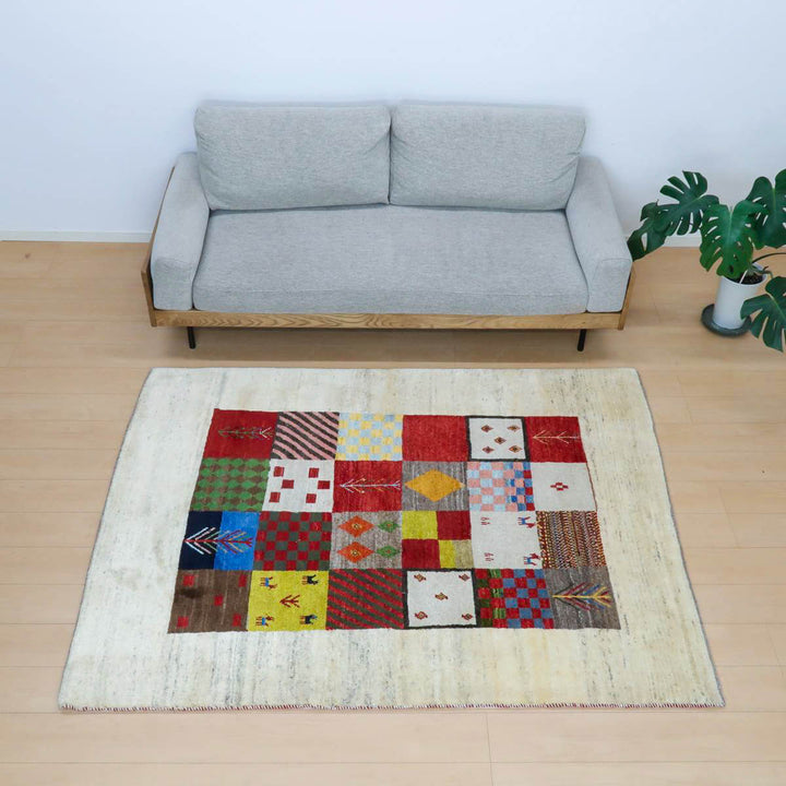 【セミオーダー受付中】  サイズ変更OK　カラー変更OK イラン　シラーズ産　ギャッベ 　（bl-11338）