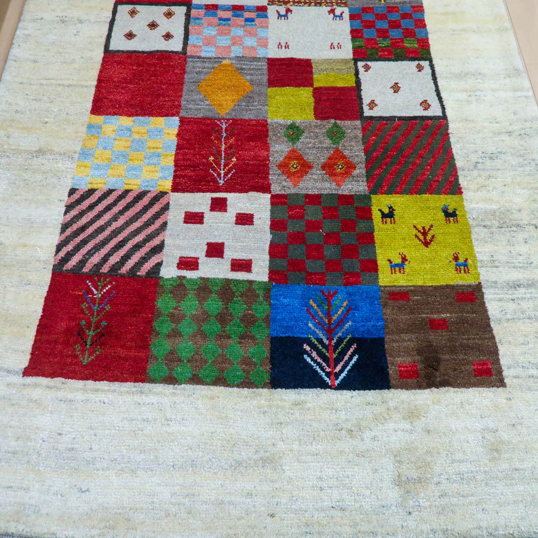 【セミオーダー受付中】  サイズ変更OK　カラー変更OK イラン　シラーズ産　ギャッベ 　（bl-11338）