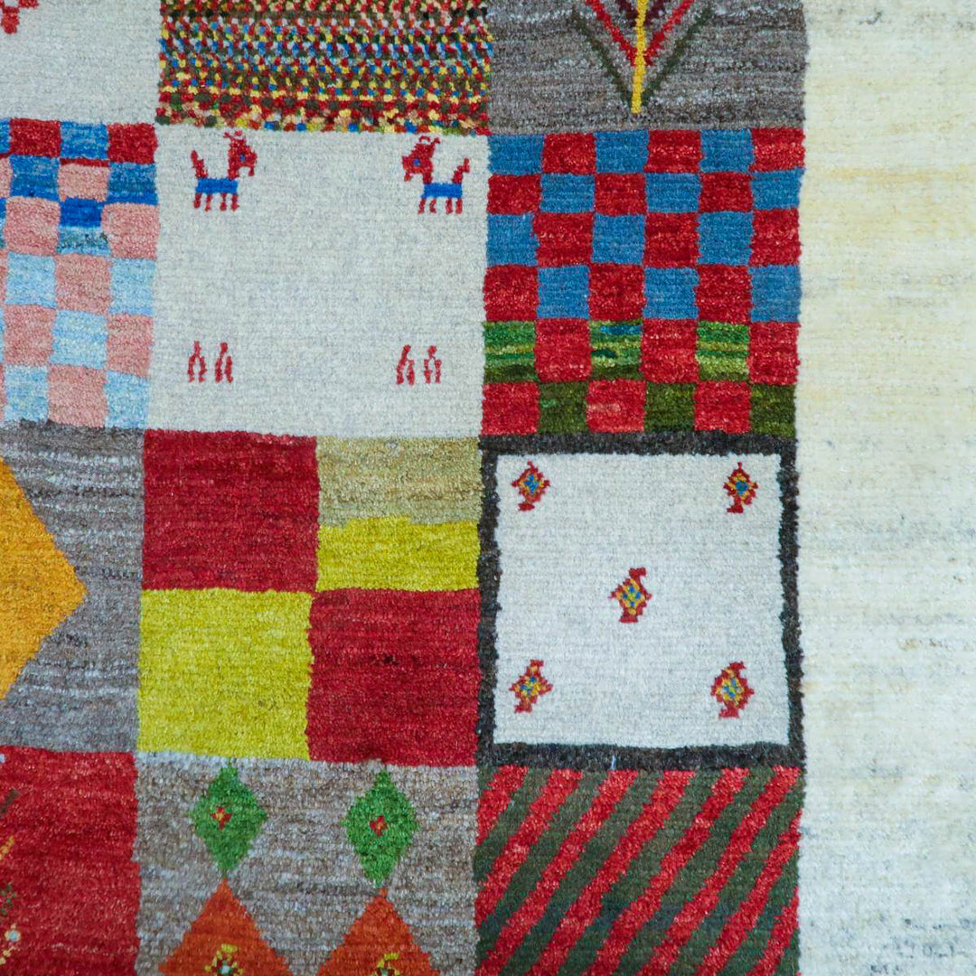 【セミオーダー受付中】  サイズ変更OK　カラー変更OK イラン　シラーズ産　ギャッベ 　（bl-11338）