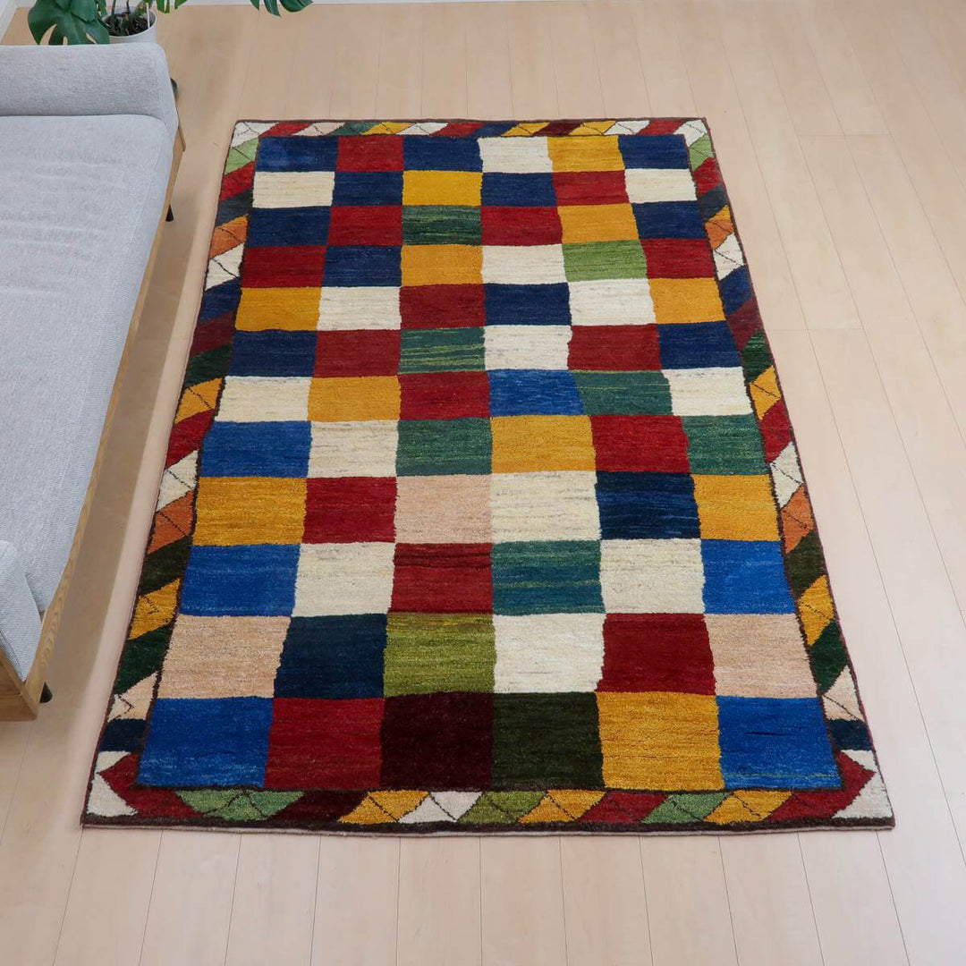 【セミオーダー受付中】  サイズ変更OK　カラー変更OK イラン　シラーズ産　ギャッベ 　（bl-11339）