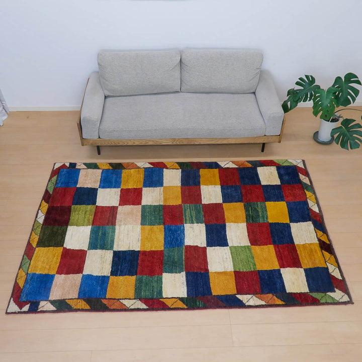 【セミオーダー受付中】  サイズ変更OK　カラー変更OK イラン　シラーズ産　ギャッベ 　（bl-11339）