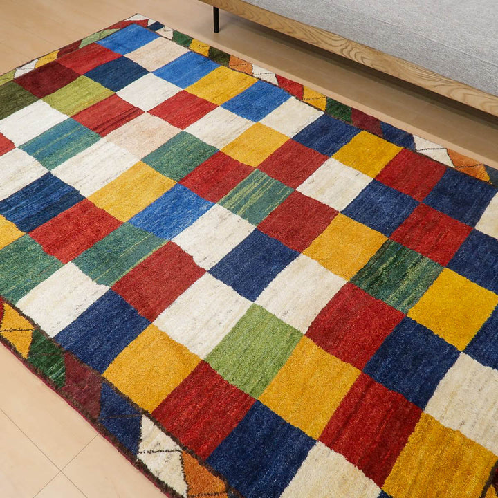 【セミオーダー受付中】  サイズ変更OK　カラー変更OK イラン　シラーズ産　ギャッベ 　（bl-11339）