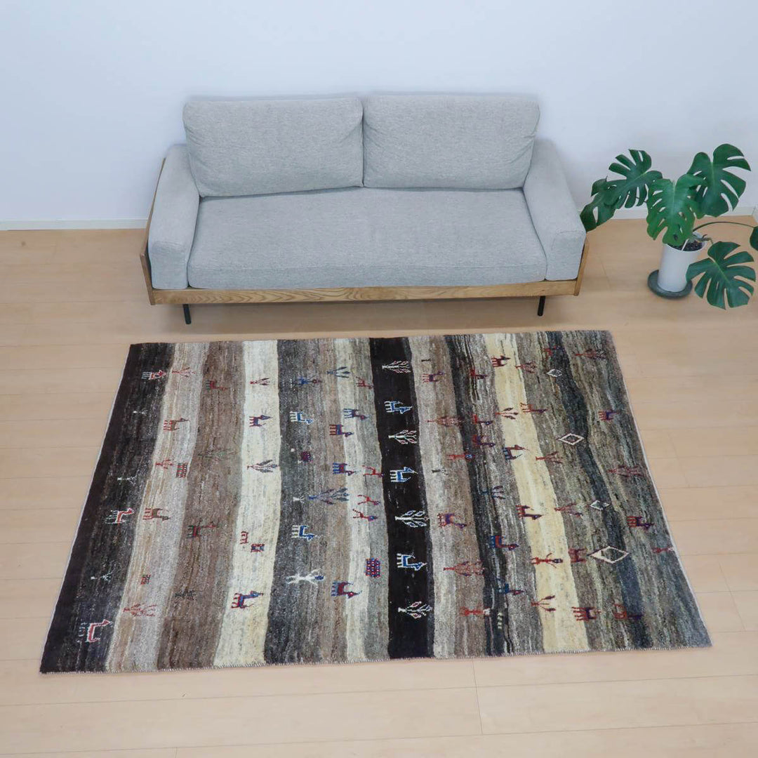 【セミオーダー受付中】  サイズ変更OK　カラー変更OK イラン　シラーズ産　ギャッベ 　（bl-11342）