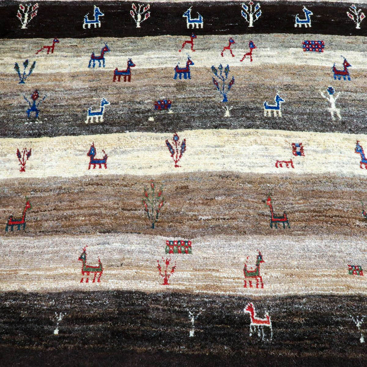 【セミオーダー受付中】  サイズ変更OK　カラー変更OK イラン　シラーズ産　ギャッベ 　（bl-11342）