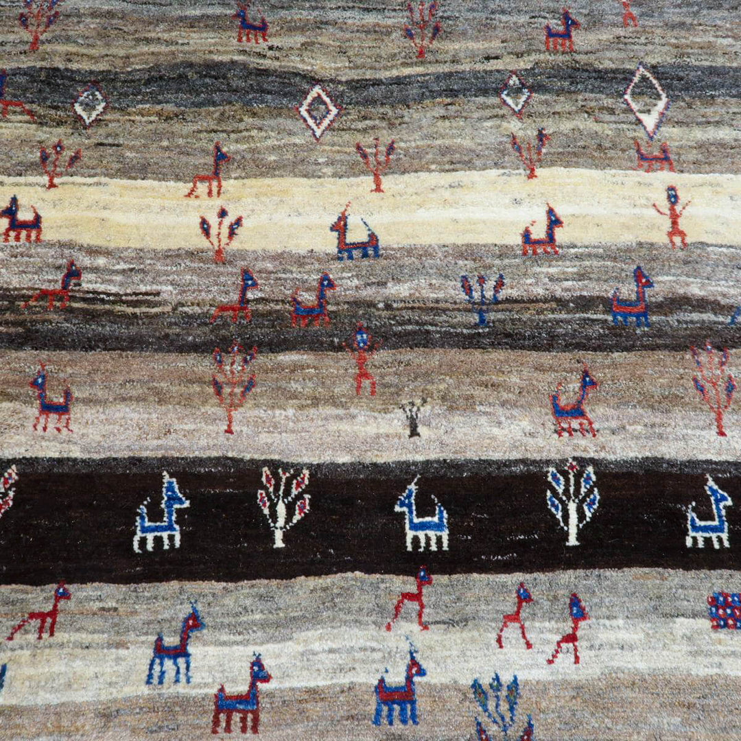 【セミオーダー受付中】  サイズ変更OK　カラー変更OK イラン　シラーズ産　ギャッベ 　（bl-11342）