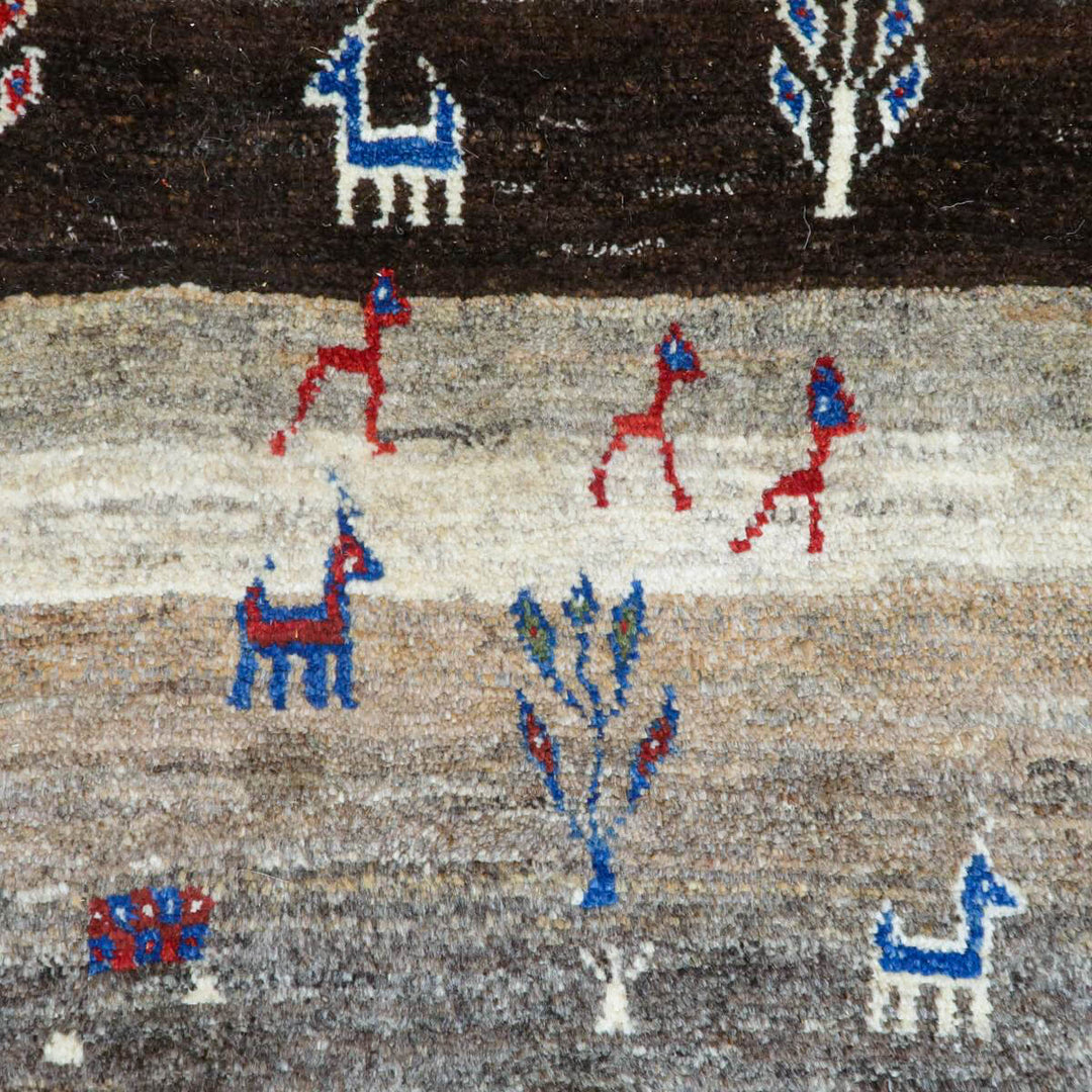 【セミオーダー受付中】  サイズ変更OK　カラー変更OK イラン　シラーズ産　ギャッベ 　（bl-11342）