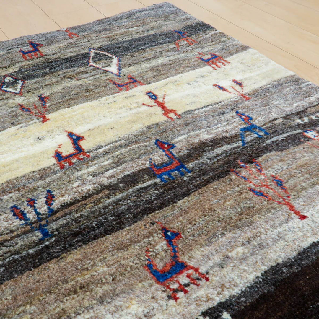 【セミオーダー受付中】  サイズ変更OK　カラー変更OK イラン　シラーズ産　ギャッベ 　（bl-11342）