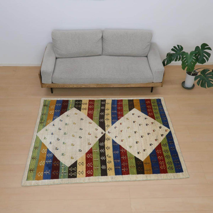 【セミオーダー受付中】  サイズ変更OK　カラー変更OK イラン　シラーズ産　ギャッベ 　（bl-11352）