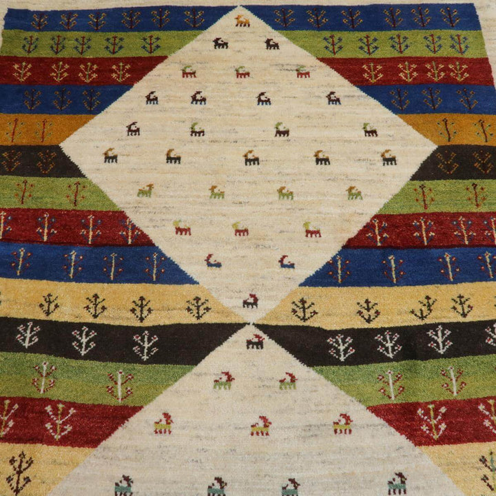 【セミオーダー受付中】  サイズ変更OK　カラー変更OK イラン　シラーズ産　ギャッベ 　（bl-11352）