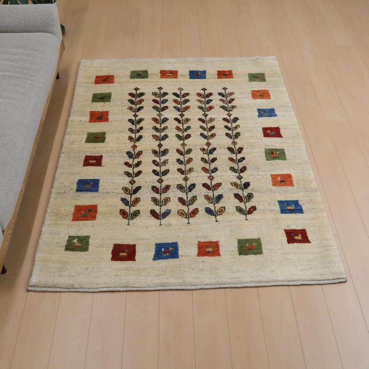 【セミオーダー受付中】  サイズ変更OK　カラー変更OK イラン　シラーズ産　ギャッベ 　（bl-11355）