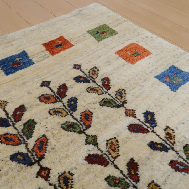 【セミオーダー受付中】  サイズ変更OK　カラー変更OK イラン　シラーズ産　ギャッベ 　（bl-11355）