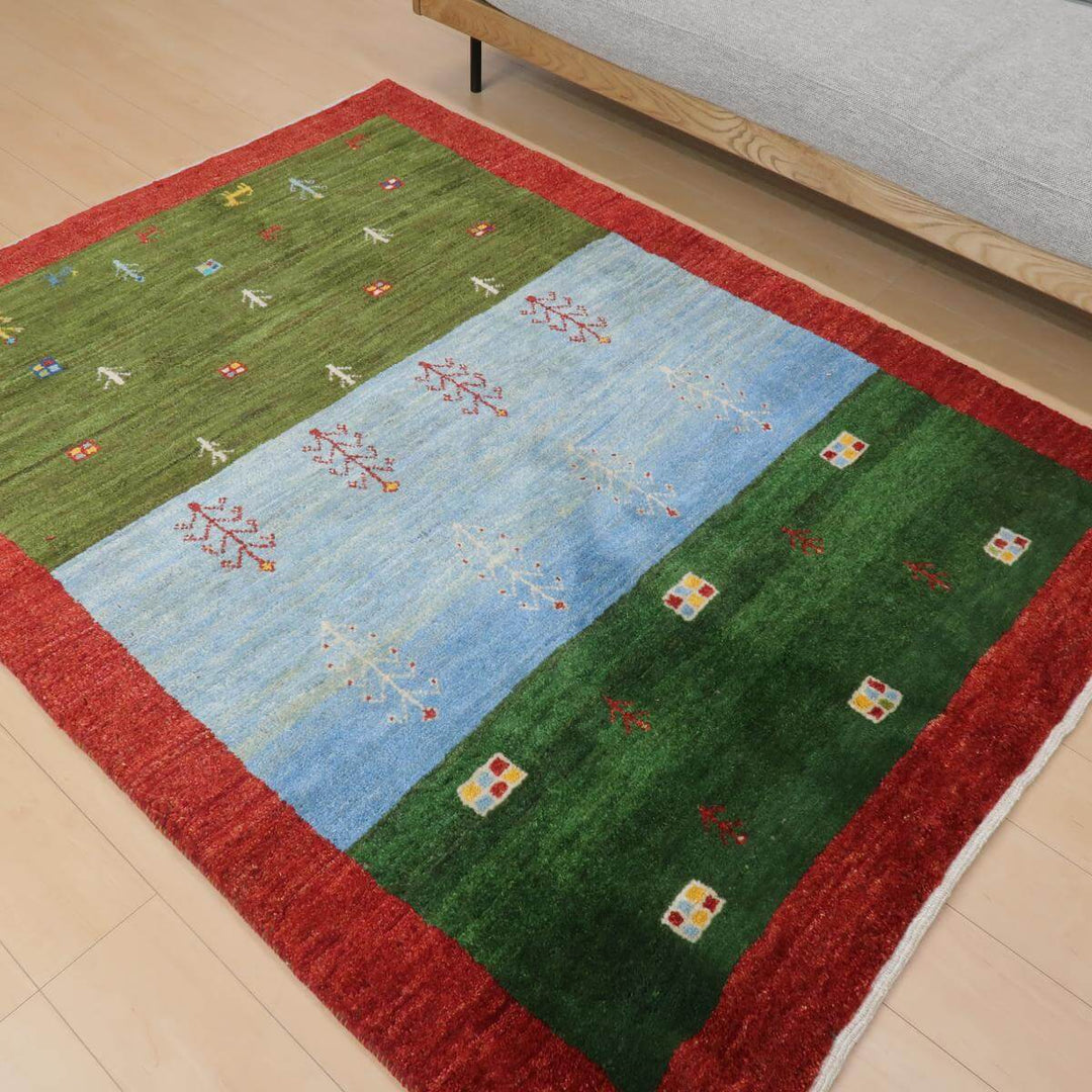 【セミオーダー受付中】  サイズ変更OK　カラー変更OK イラン　シラーズ産　ギャッベ 　（bl-11361）